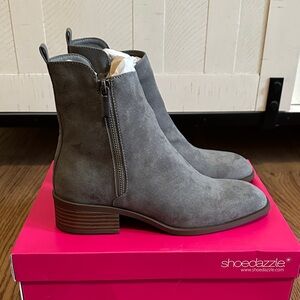 Shoe Dazzle Women's Suede Gray Ankle Booties